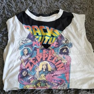 Led Zeppelin Back to the Future Mash-up Crop Top